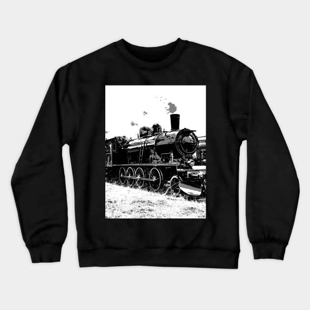 Riding the Rails - Vintage Steam Train Crewneck Sweatshirt by Highseller